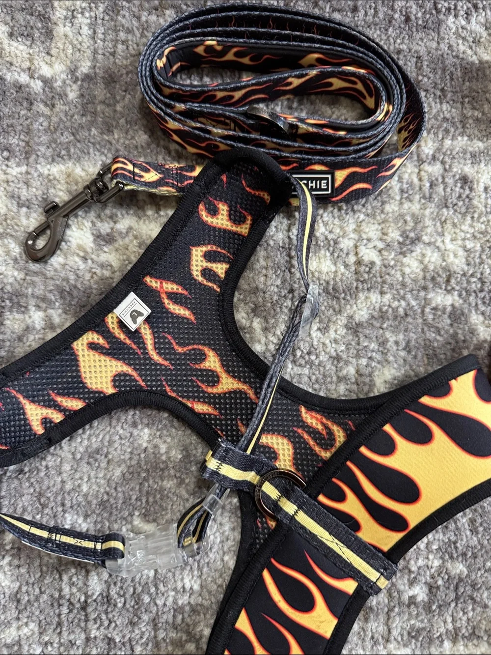 Frenchie Bulldog Reversible Dog Harness and Leash Set